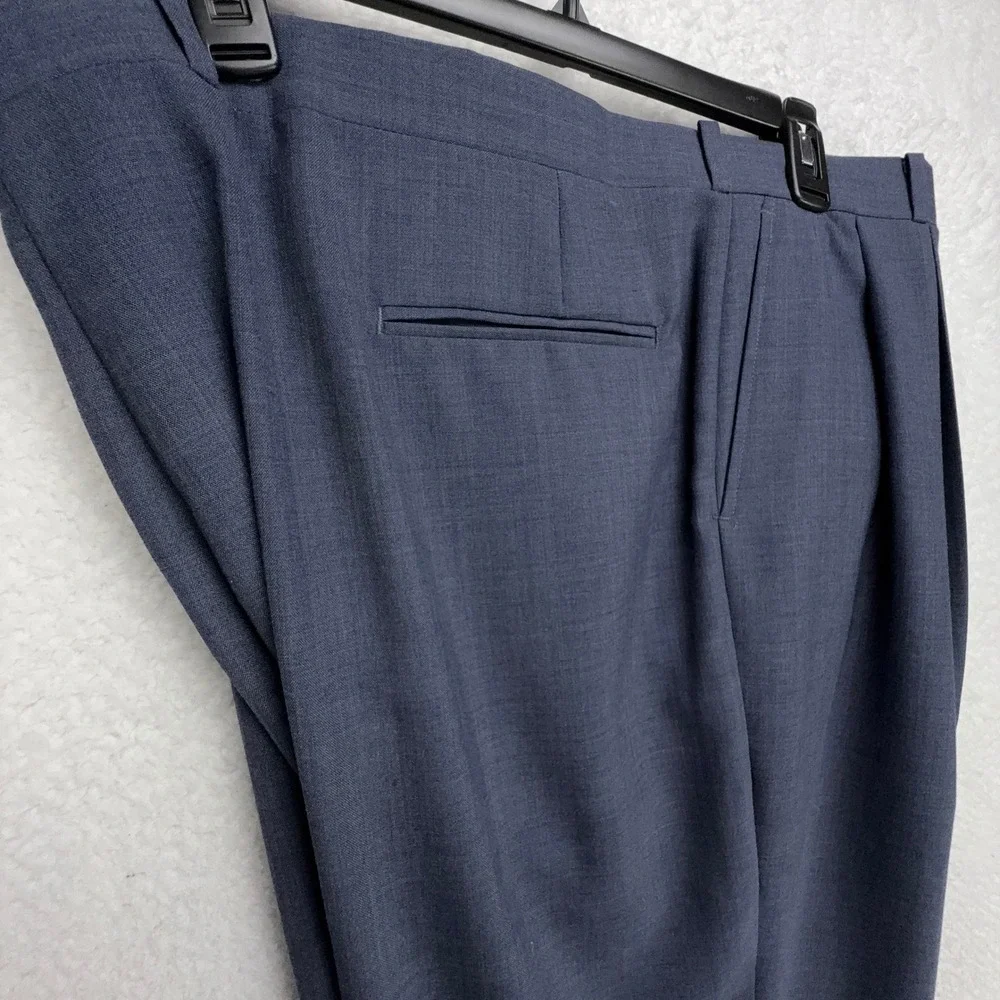 Racquet Club Mens Blue Pleated‎ Dress Pants 44x30 Wool Blend USA Made 8711-12